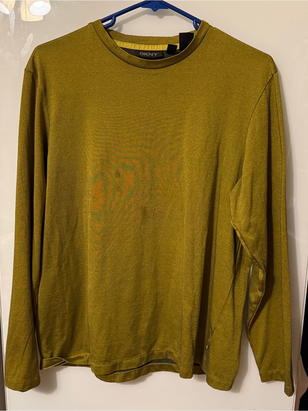 DKNY Olive Green Long Sleeve Crew Neck Shirt